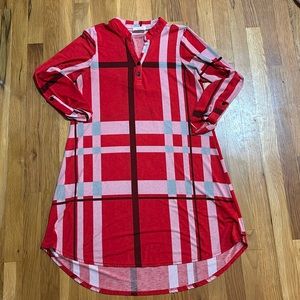 Pink Lily red plaid dress